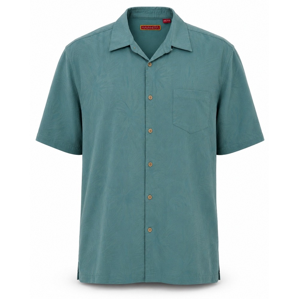 Havanera‎ Tropical Button Down Shirt Mens XXL Teal